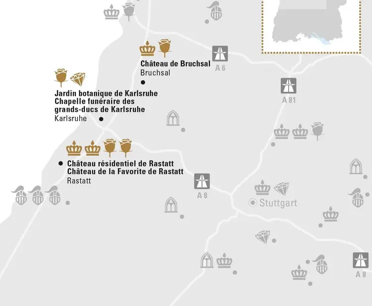 Visuel des Staatliche Schlösser und Gärten Baden-Württemberg, Illustration JUNG:Kommunikation Karlsruhe et sa Région