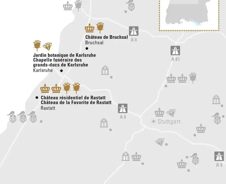 Visuel des Staatliche Schlösser und Gärten Baden-Württemberg, Illustration JUNG:Kommunikation Karlsruhe et sa Région