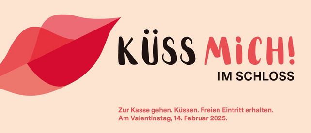 Motiv zur Aktion „Küss mich im Schloss“ der Staatlichen Schlösser und Gärten Baden-Württemberg