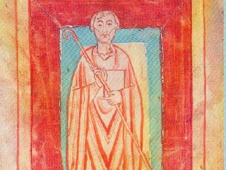 Miniatur des Abts Wilhelm von Hirsau, Schenkungsverzeichnis des Klosters Reichenau, um 1150