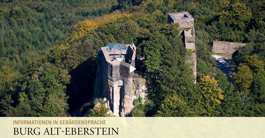 Startbildschirm des Filmes "Burg Alt-Eberstein: Informationen in Gebärdensprache"