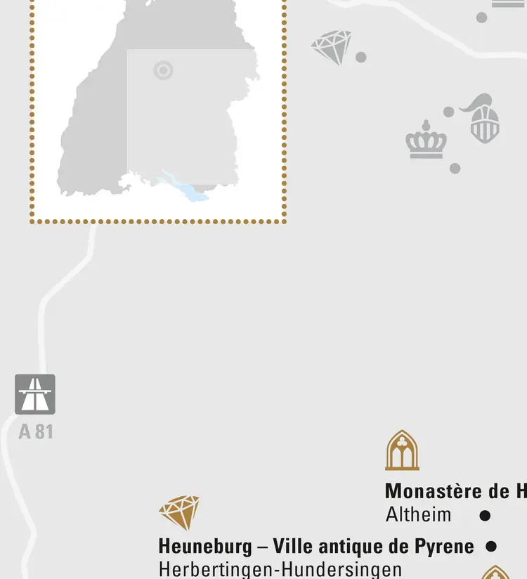 Visuel des Staatliche Schlösser und Gärten Baden-Württemberg, Illustration JUNG:Kommunikation Haute-Souabe et Ulm